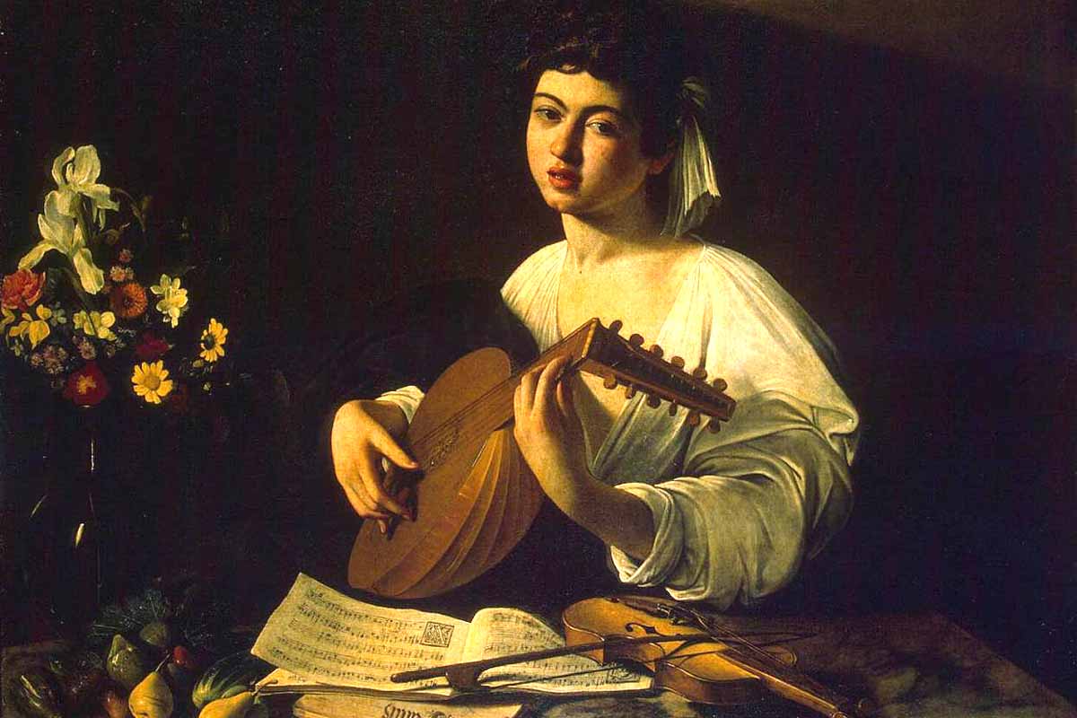 uonatore-di-liuto-Caravaggio mandolino musica