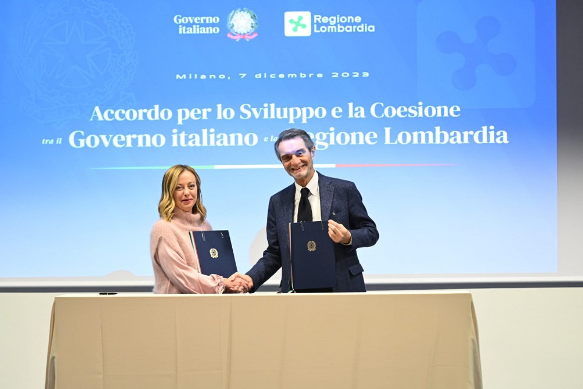 Giorgia Meloni e Attilio Fontana.